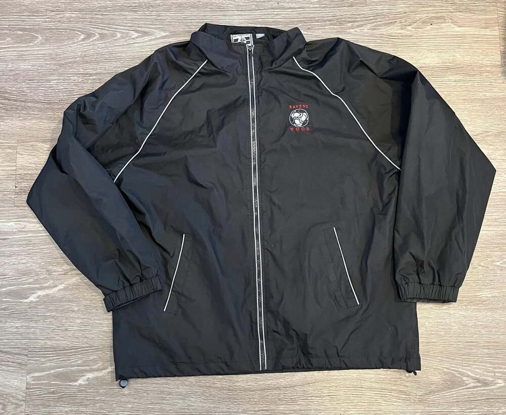 Vintage Men's Jacket Size Black Windbreaker Jacket Ravens Wood Wine XL